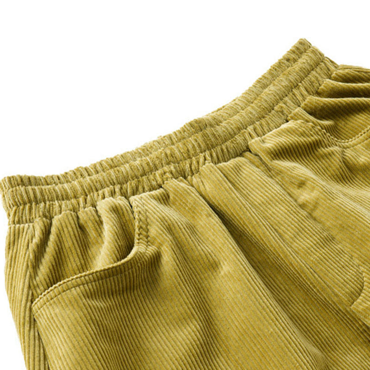 Pantalon en velours côtelé uni pour femme Buddha Stones, longueur cheville, design simple, avec poches - image 15