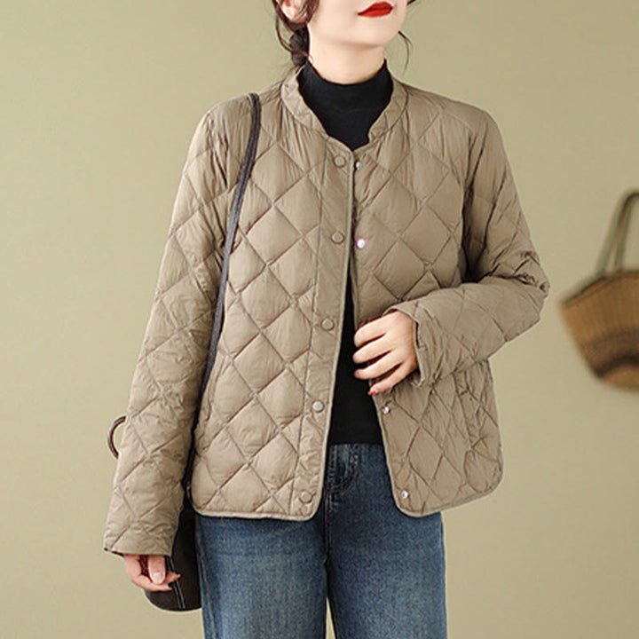 Veste thermique en coton matelassée à manches longues et poches pour femme Buddha Stones - image 4