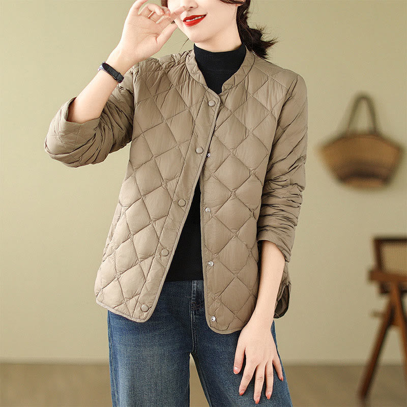 Veste thermique en coton matelassée à manches longues et poches pour femme Buddha Stones - image 1