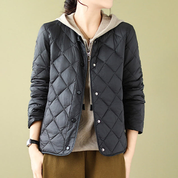 Veste thermique en coton matelassée à manches longues et poches pour femme Buddha Stones - image 15