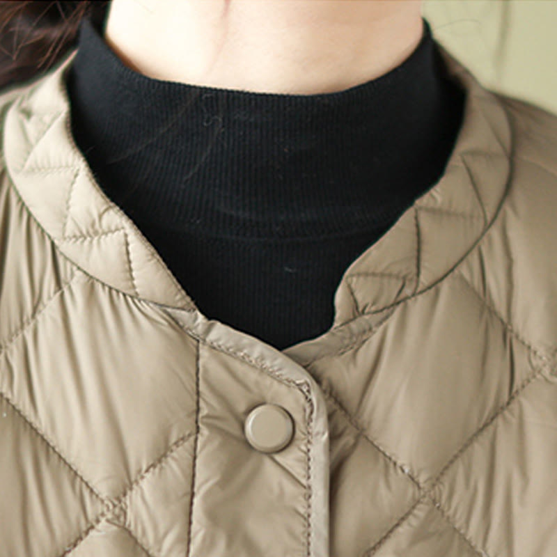 Veste thermique en coton matelassée à manches longues et poches pour femme Buddha Stones - image 5