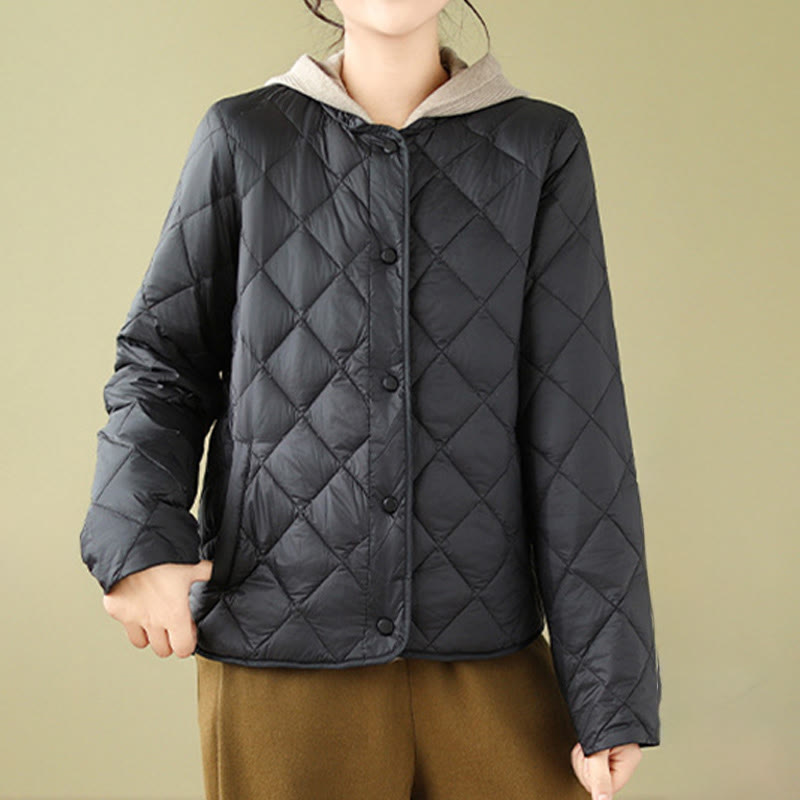 Veste thermique en coton matelassée à manches longues et poches pour femme Buddha Stones - image 16