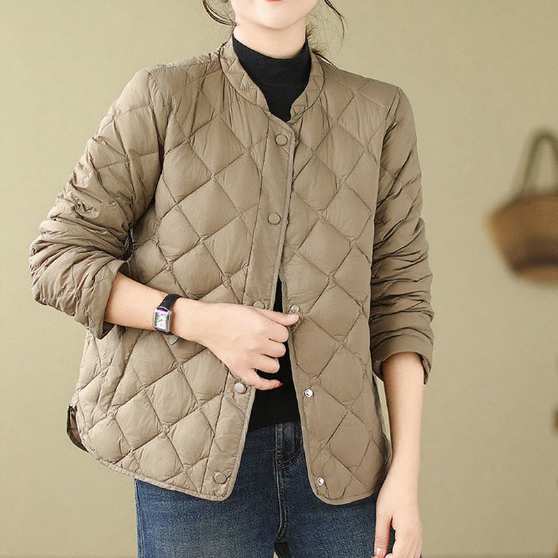 Veste thermique en coton matelassée à manches longues et poches pour femme Buddha Stones - image 3