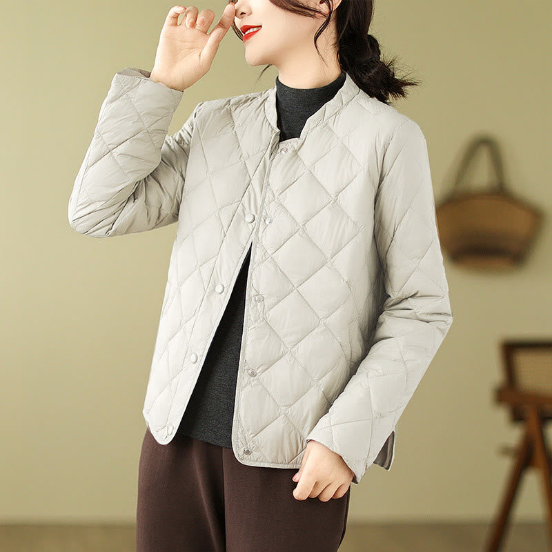 Veste thermique en coton matelassée à manches longues et poches pour femme Buddha Stones - FloralBlanc - US8-10，UK/AU12-14，EU40-42 (2XL) - image 12