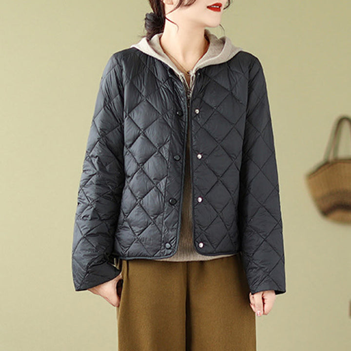 Veste thermique en coton matelassée à manches longues et poches pour femme Buddha Stones - image 18