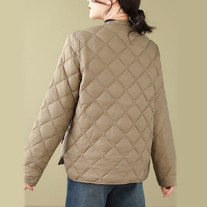 Veste thermique en coton matelassée à manches longues et poches pour femme Buddha Stones - image 7