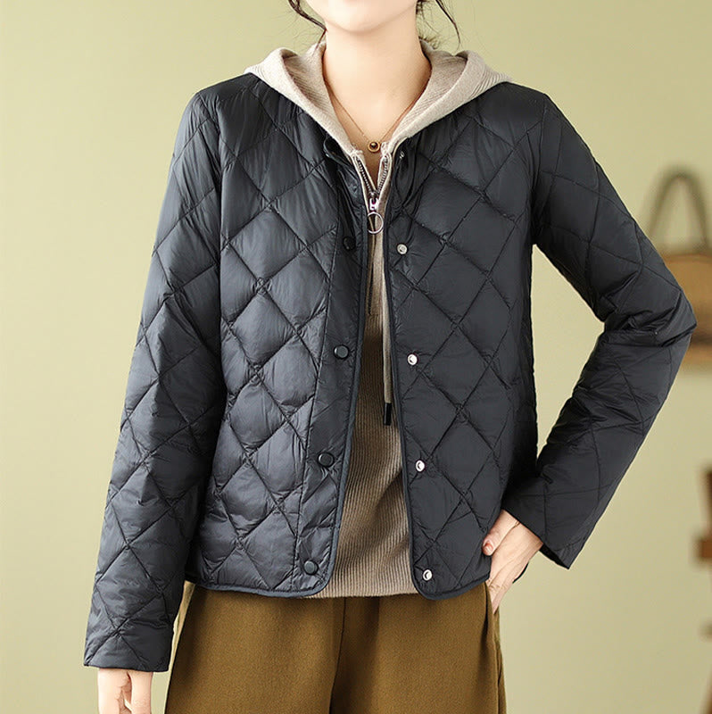 Veste thermique en coton matelassée à manches longues et poches pour femme Buddha Stones - image 17
