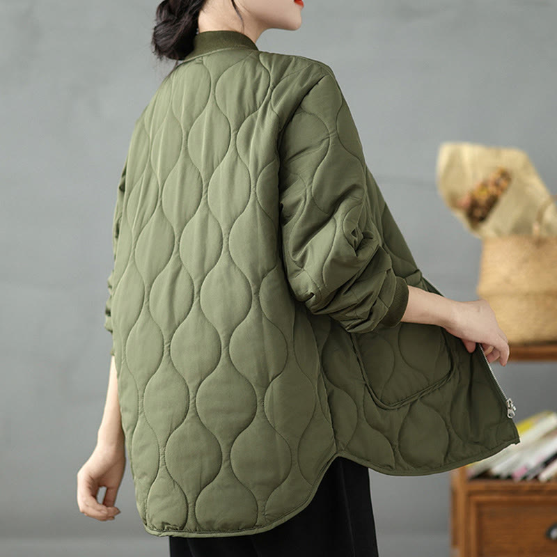Veste à manches longues en coton avec fermeture éclair et poches pour femme Buddha Stones - image 5