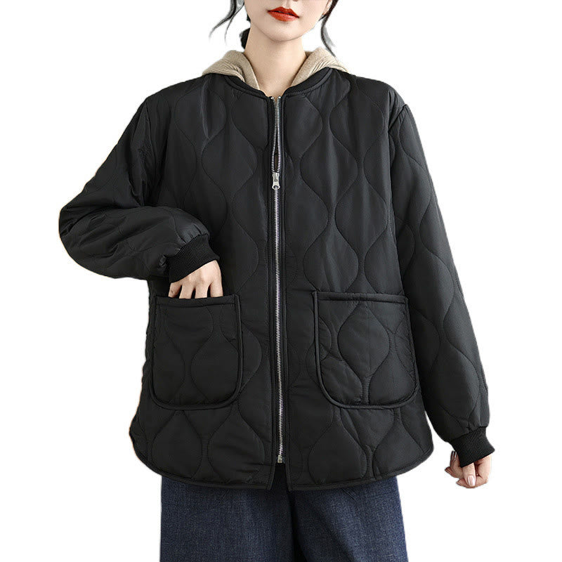 Veste à manches longues en coton avec fermeture éclair et poches pour femme Buddha Stones - image 16