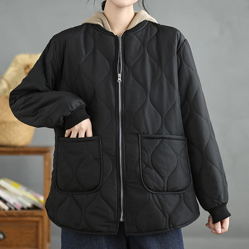 Veste à manches longues en coton avec fermeture éclair et poches pour femme Buddha Stones - image 15