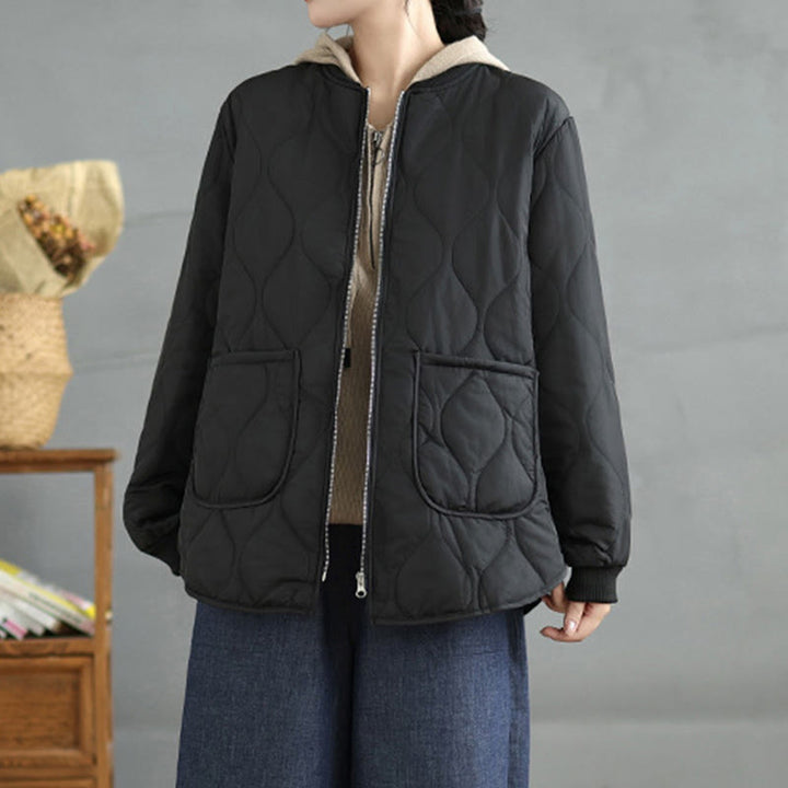 Veste à manches longues en coton avec fermeture éclair et poches pour femme Buddha Stones - image 12