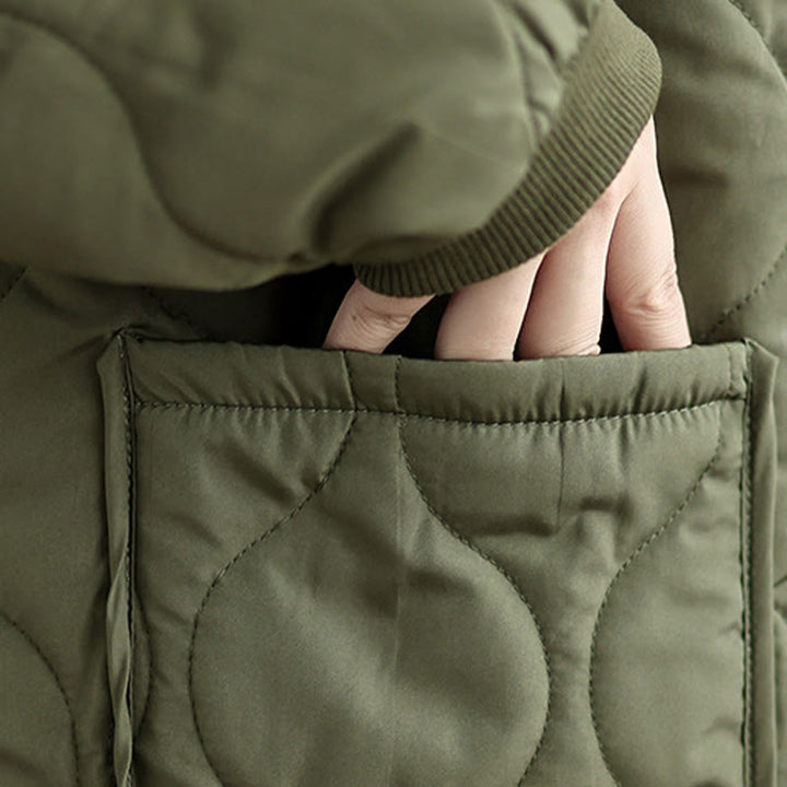 Veste à manches longues en coton avec fermeture éclair et poches pour femme Buddha Stones - image 8