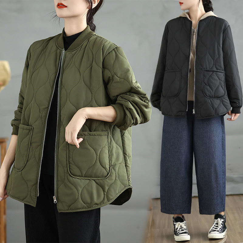Veste à manches longues en coton avec fermeture éclair et poches pour femme Buddha Stones - image 17