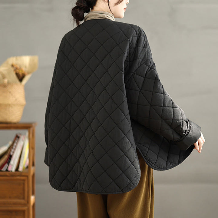 Veste matelassée thermique à manches longues et poches pour femme Buddha Stones, en coton, avec boutons - image 21