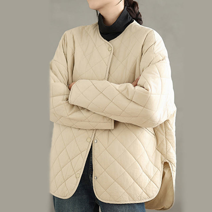 Veste matelassée thermique à manches longues et poches pour femme Buddha Stones, en coton, avec boutons - image 15