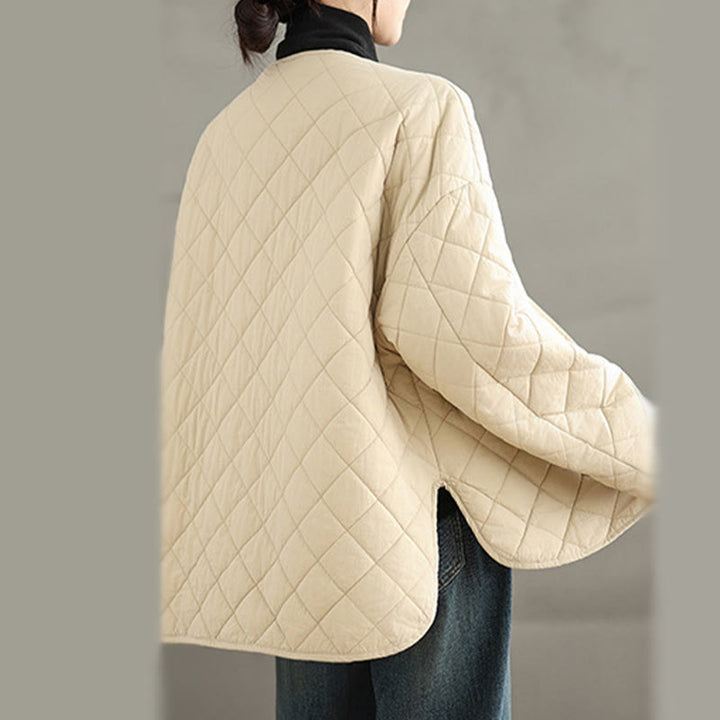 Veste matelassée thermique à manches longues et poches pour femme Buddha Stones, en coton, avec boutons - image 16