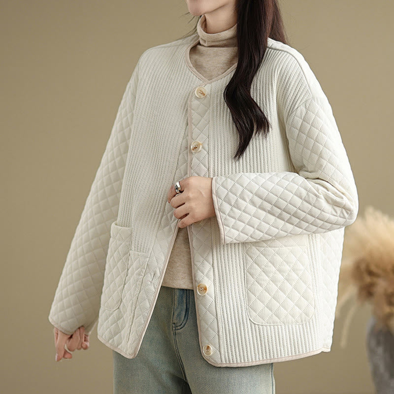 Veste en coton à manches longues et poches pour femme, style vintage, boutons et design simple, Buddha Stones - image 9