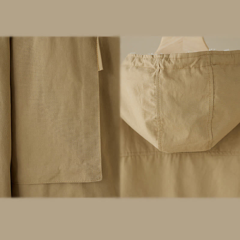 Veste à capuche à manches longues pour femme Buddha Stones, doublure polaire thermique en coton avec poches - image 4