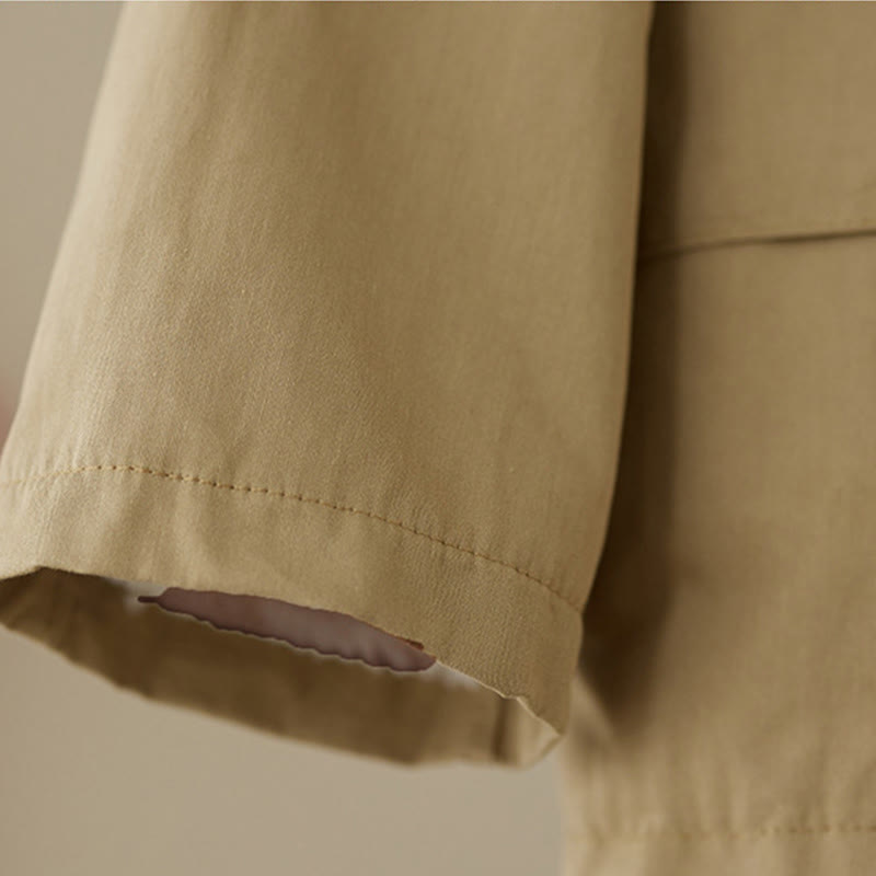 Veste à capuche à manches longues pour femme Buddha Stones, doublure polaire thermique en coton avec poches - image 3