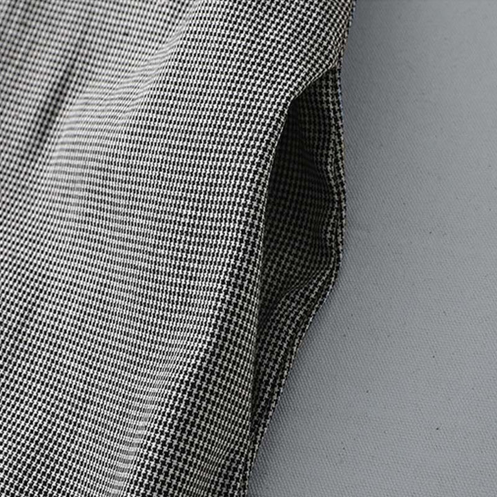 Robe mi-longue plissée à volants et manches longues en coton avec poches et motif à carreaux Buddha Stones - image 7