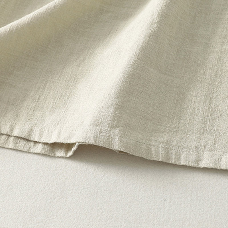 Robe mi-longue en coton à manches longues et fermeture diagonale avec boutons grenouilles et Buddha Stones - image 15