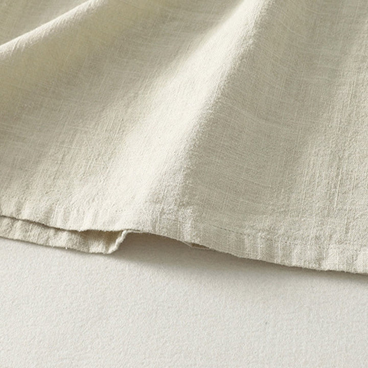 Robe mi-longue en coton à manches longues et fermeture diagonale avec boutons grenouilles et Buddha Stones - image 15