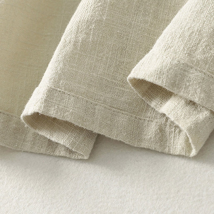 Robe mi-longue en coton à manches longues et fermeture diagonale avec boutons grenouilles et Buddha Stones - image 16