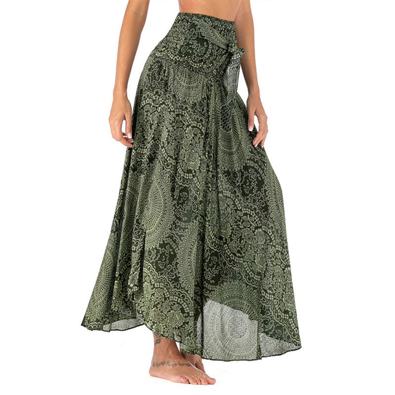 Robe jupe fleurie style bohème avec deux Buddha Stones et une rose des vents - image 2