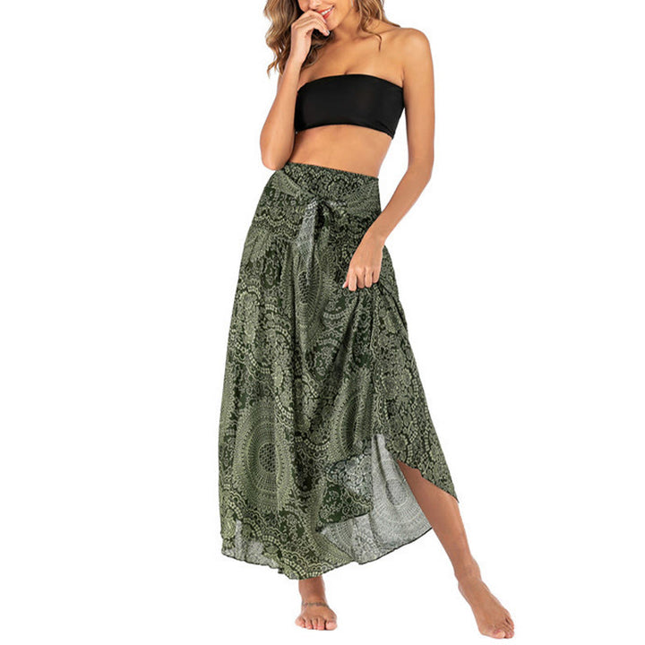 Robe jupe fleurie style bohème avec deux Buddha Stones et une rose des vents - image 3