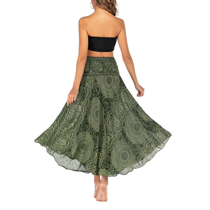 Robe jupe fleurie style bohème avec deux Buddha Stones et une rose des vents - image 7