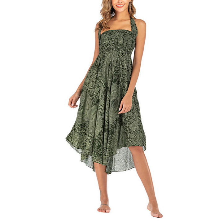 Robe jupe fleurie style bohème avec deux Buddha Stones et une rose des vents - image 9