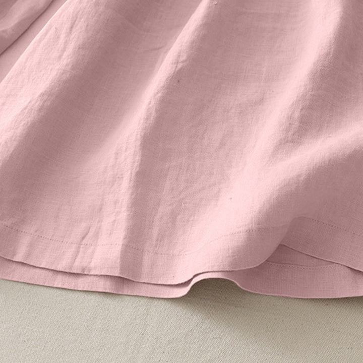 Pantalon large Buddha Stones uni à plis élastiques en polyester pour femme avec poches - image 2