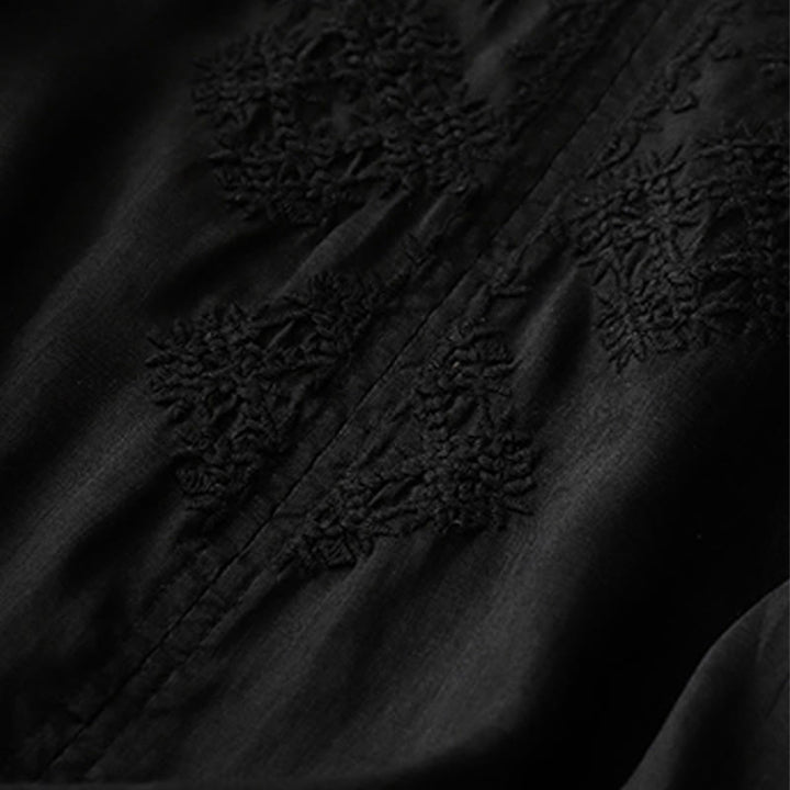 Chemise à manches courtes pour femme avec broderie de lignes et col en V représentant des Buddha Stones - image 14