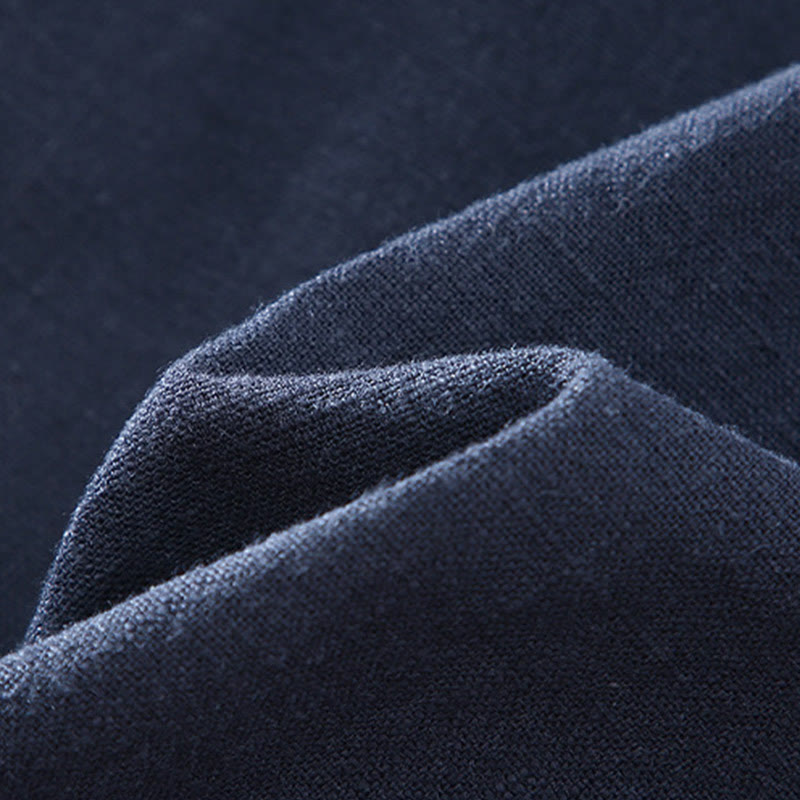 Veste d'hiver à manches longues et col montant pour homme, en coton et lin, avec fermeture éclair et poches, motif Buddha Stones - image 7