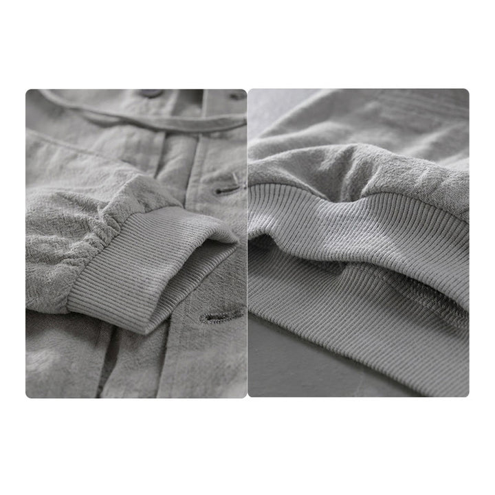 Sweat à capuche à manches longues et ourlet côtelé avec motif Buddha Stones pour homme, veste en coton et lin avec poches - image 4