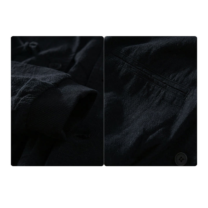Sweat à capuche à manches longues et ourlet côtelé avec motif Buddha Stones pour homme, veste en coton et lin avec poches - image 14