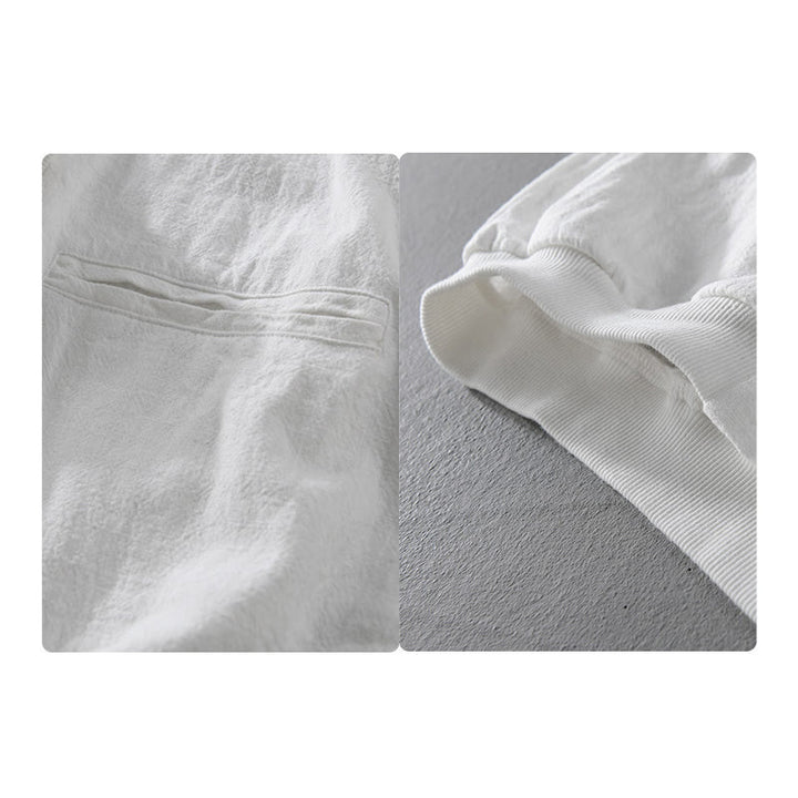 Sweat à capuche à manches longues et ourlet côtelé avec motif Buddha Stones pour homme, veste en coton et lin avec poches - image 19