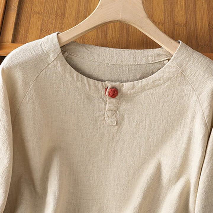 Chemise décontractée à manches longues en coton et polyester pour femme Buddha Stones - image 2