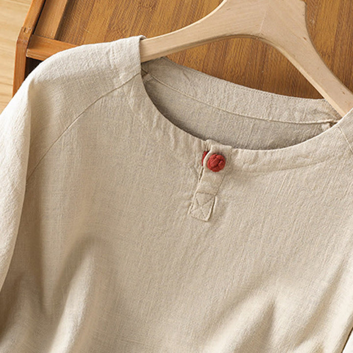 Chemise décontractée à manches longues en coton et polyester pour femme Buddha Stones - image 6