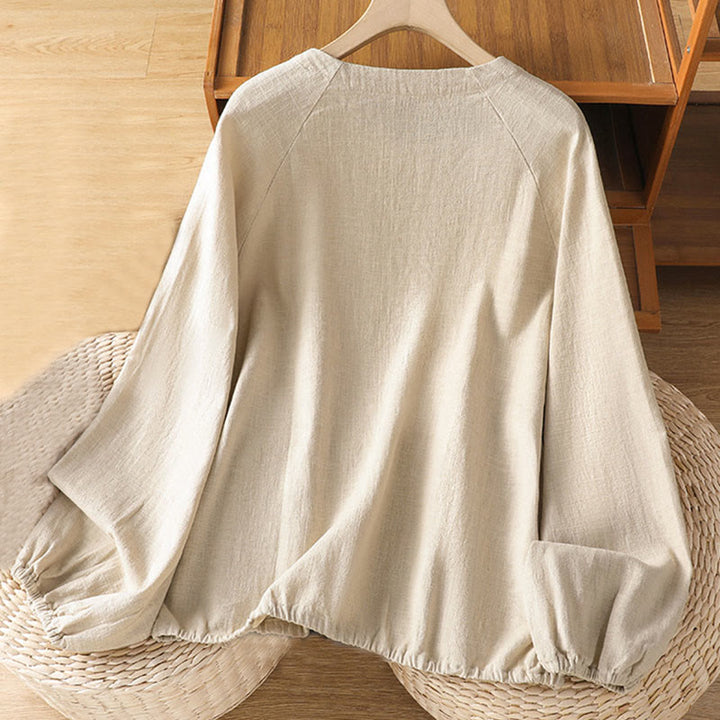 Chemise décontractée à manches longues en coton et polyester pour femme Buddha Stones - image 1