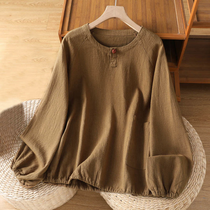 Chemise décontractée à manches longues en coton et polyester pour femme Buddha Stones - Pérou - US14，UK/AU18，EU46 (2XL) - image 15