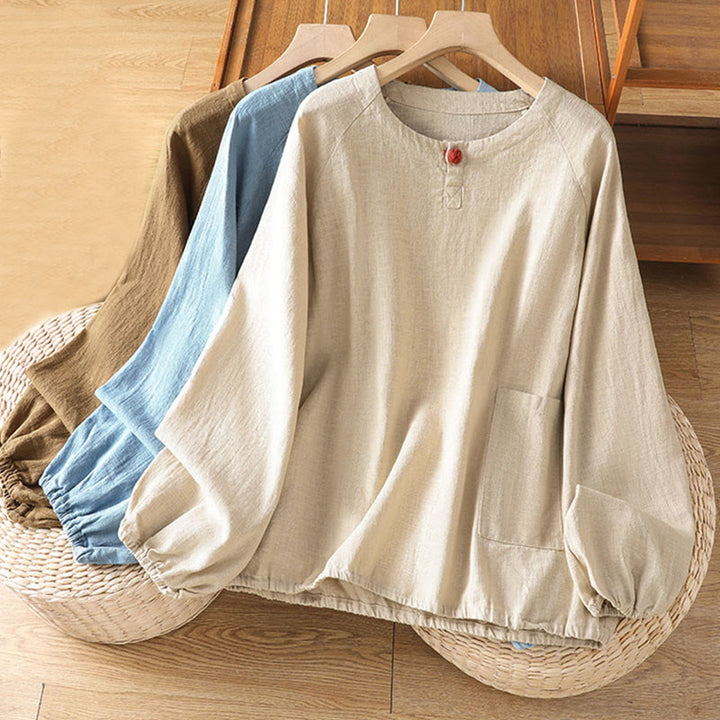 Chemise décontractée à manches longues en coton et polyester pour femme Buddha Stones - image 22