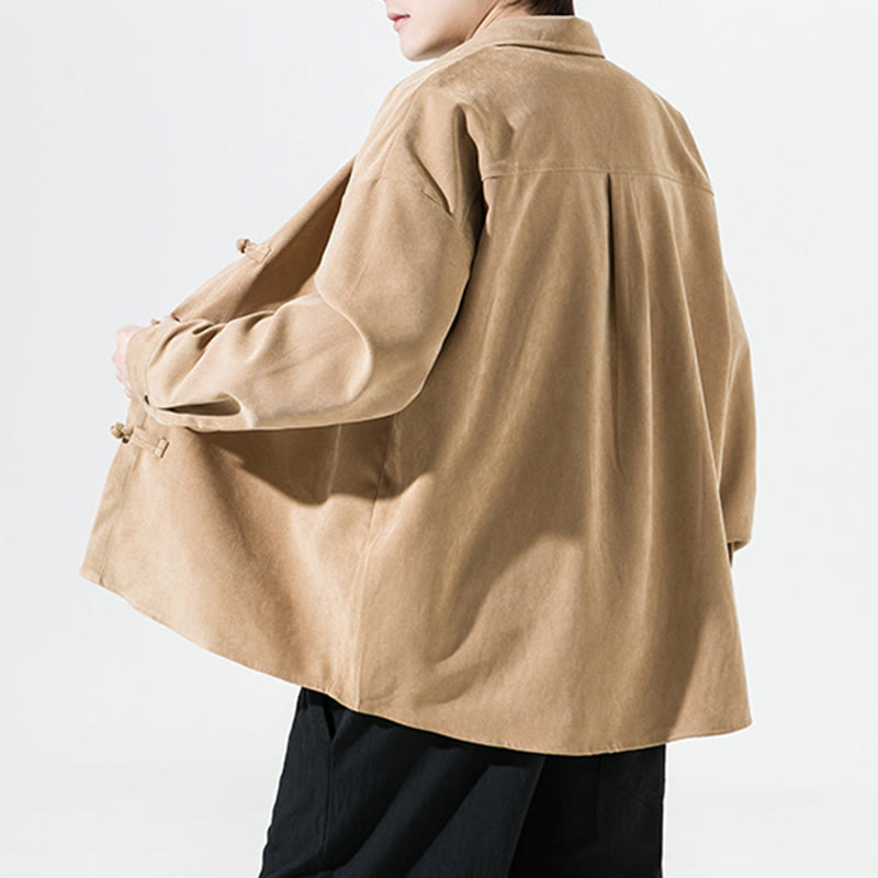 Chemise à manches longues en coton pour homme, motif de grenouille chinoise brodée de Buddha Stones - image 15