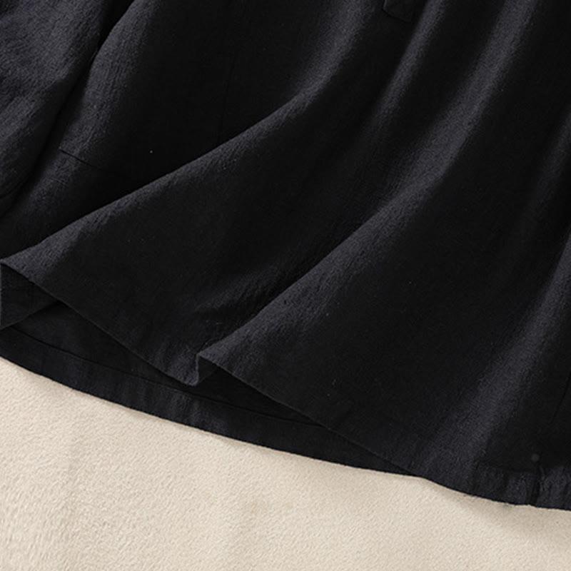 Chemise décontractée à manches longues et col ras du cou pour femme, en coton, avec poches et boutons Buddha Stones - image 13