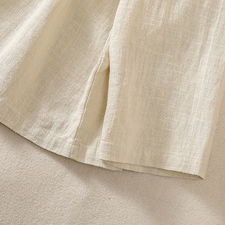 Chemise décontractée à manches longues et col ras du cou pour femme, en coton, avec poches et boutons Buddha Stones - image 19