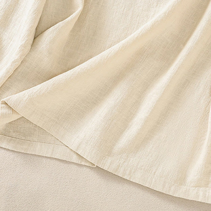 Chemise décontractée à manches longues et col ras du cou pour femme, en coton, avec poches et boutons Buddha Stones - image 18