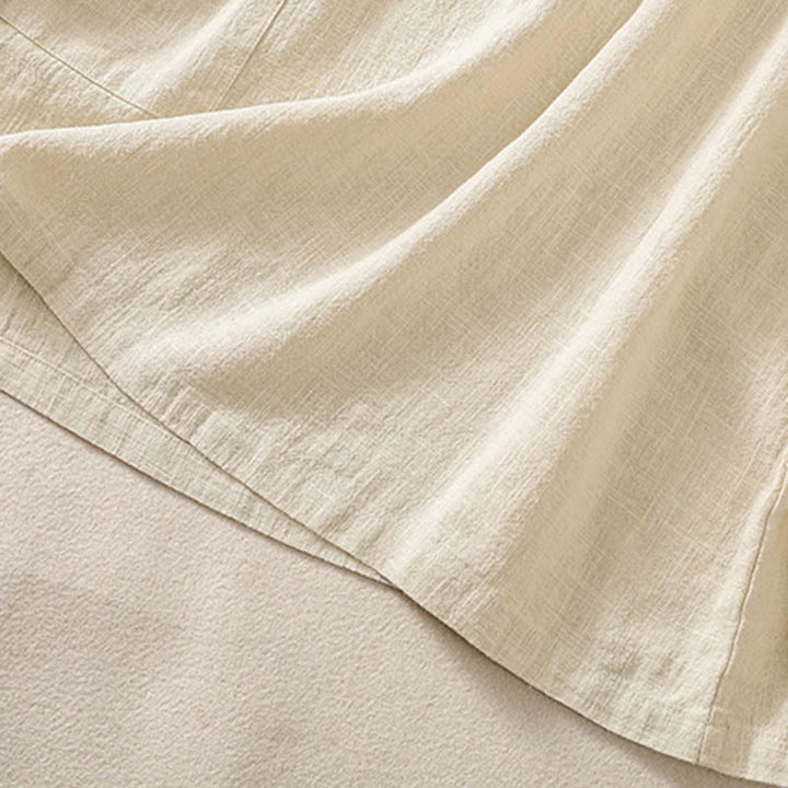 Chemise décontractée à manches longues et col ras du cou pour femme, en coton, avec poches et boutons Buddha Stones - image 21