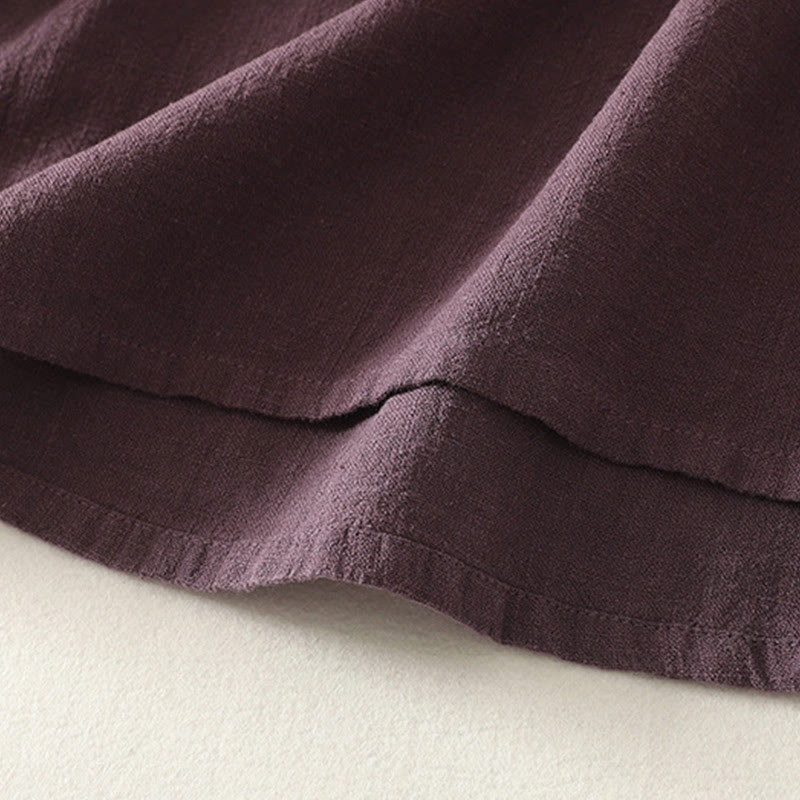 Chemise décontractée à manches longues en coton pour femme avec boutons grenouille et motif Buddha Stones - image 5