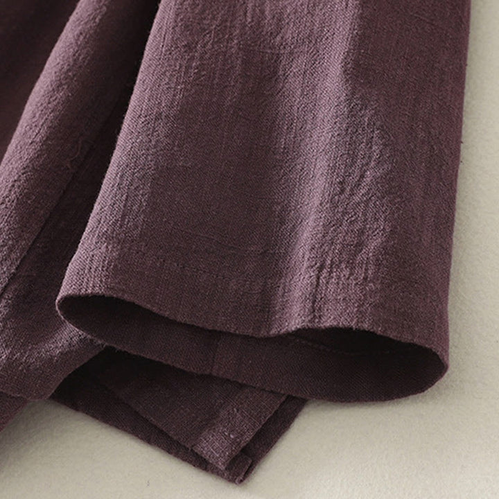 Chemise décontractée à manches longues en coton pour femme avec boutons grenouille et motif Buddha Stones - image 3