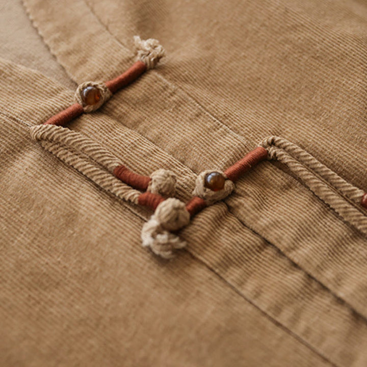 Veste en velours côtelé à manches longues et poches Buddha Stones pour femme - image 7